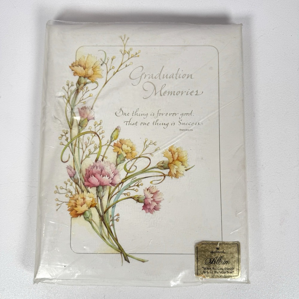 New NOS Vintage Hallmark Graduation Memories Floral Journal Scrap Book Album